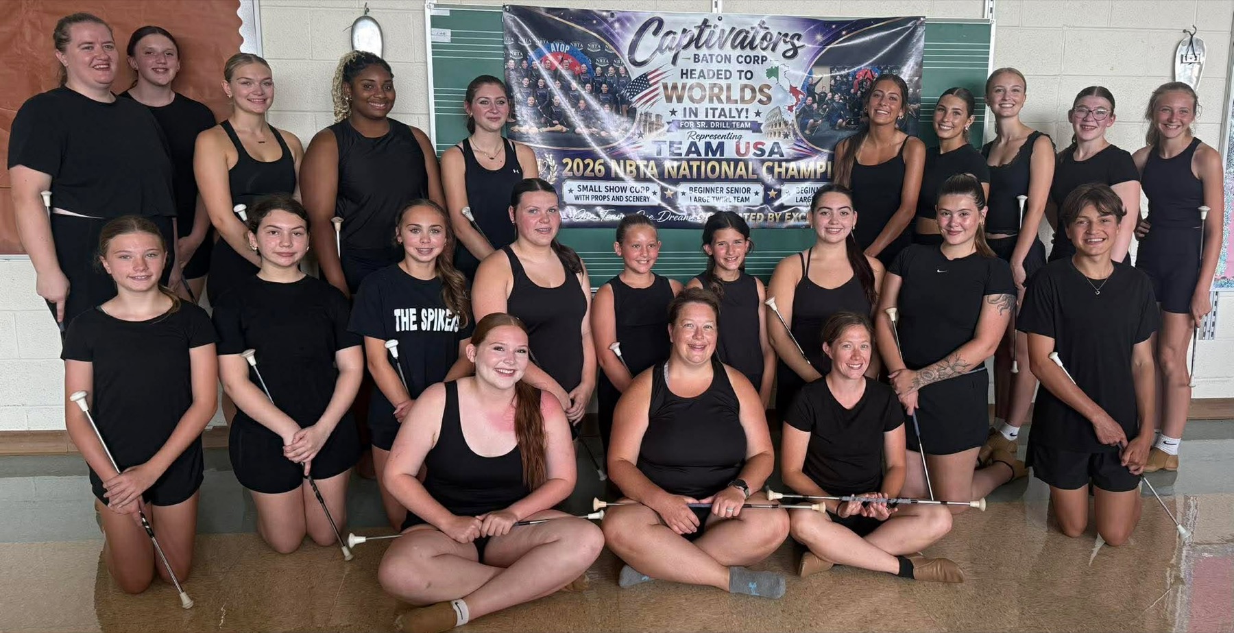 Captivators Baton Corp. — the full team headed to Worlds in Italy, representing Team USA
